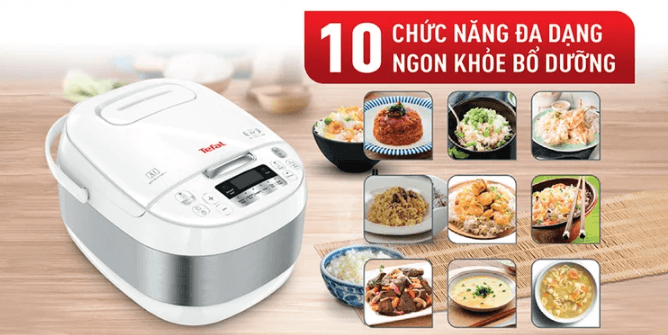 Nồi cơm điện nắp liền Tefal RK752168 được tích hợp sẵn 10 chương trình tự động