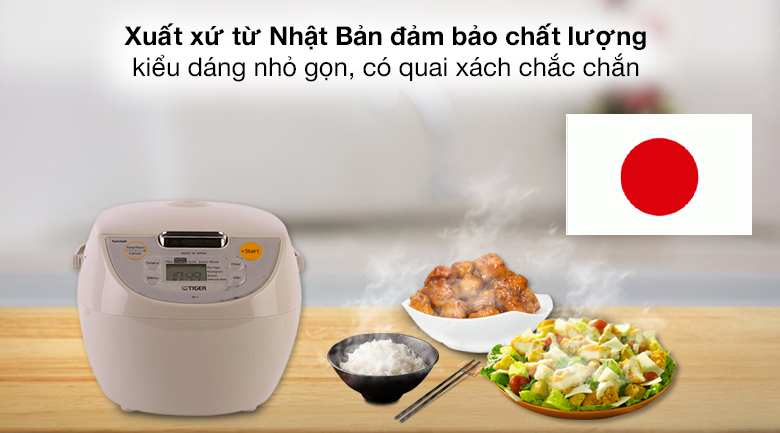 Nồi cơm điện tử Tiger JBV-S10W có thiết kế hiện đại, tinh tế