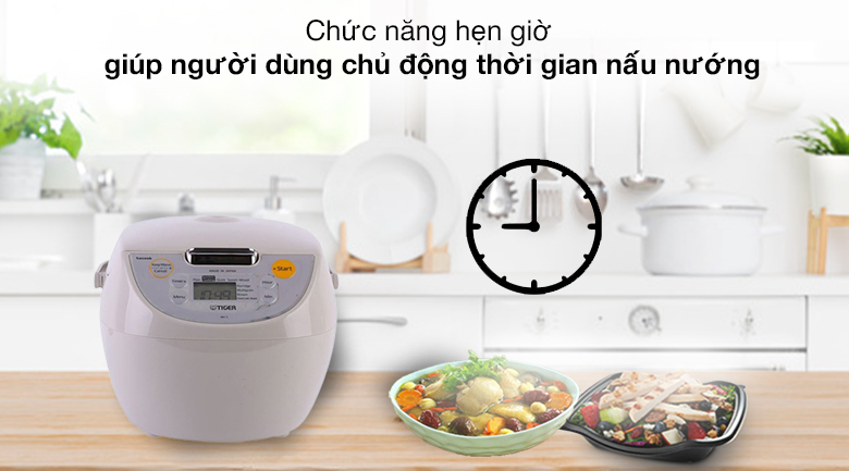 Nồi cơm điện tử Tiger JBV-S10W có tính năng hẹn giờ nấu xong