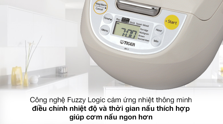 Nồi cơm điện tử Tiger JBV-S18W ứng dụng công nghệ Fuzzy Logic, kiểm soát nhiệt độ 