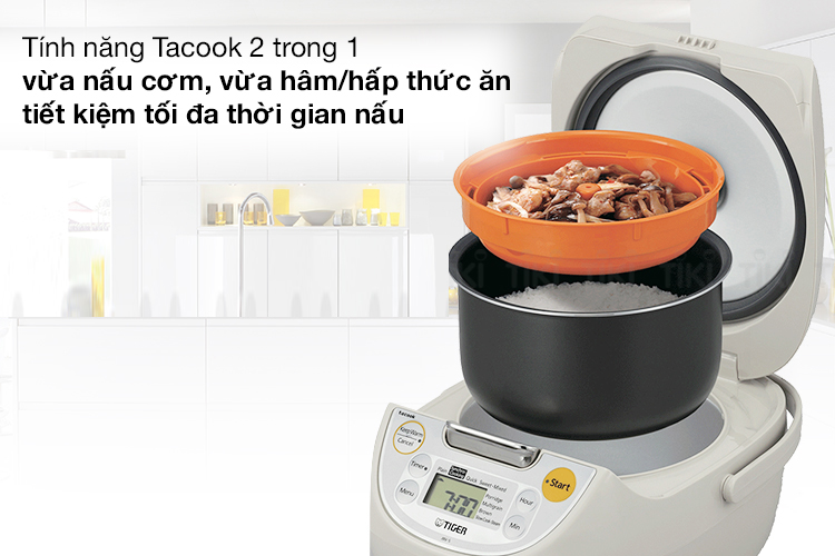 Nồi cơm Tiger JBV-S18W có thể nẫu song song 2 món 1 lúc