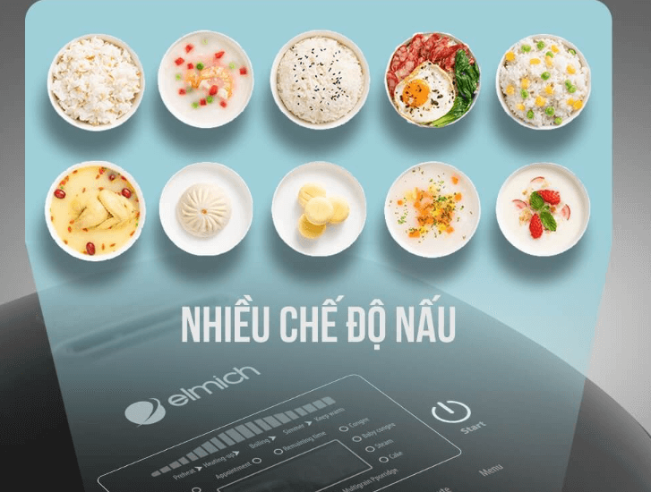 Nồi cơm điện RCE-1789 được tích hợp tới 10 chế độ nấu nướng khác nhau