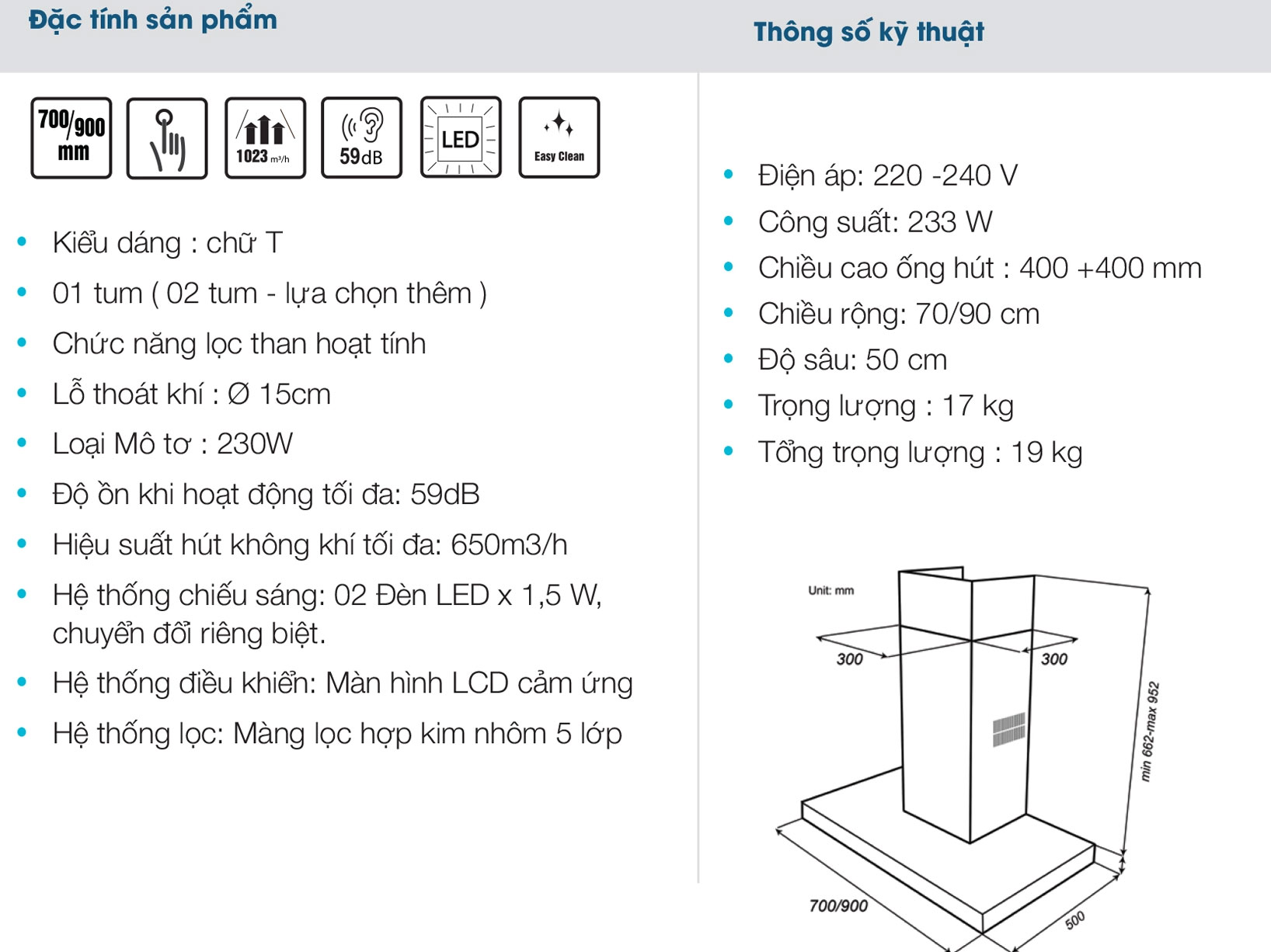 Máy hút mùi Spelier SP-109 (SO)