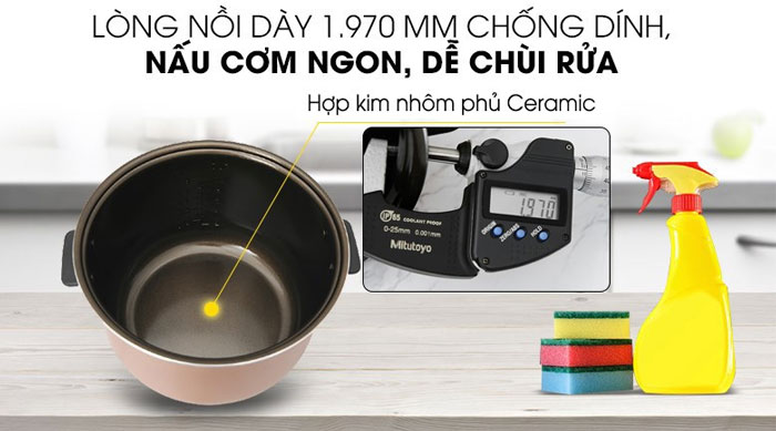 Nồi cơm điện tử Kangaroo KG18DR8 có lõi chống dính cao cấp