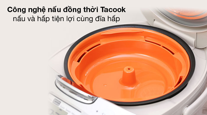 Nồi cơm điện tử Tiger JAX-S10W sử dụng công nghệ nấu đồng thời Tacook