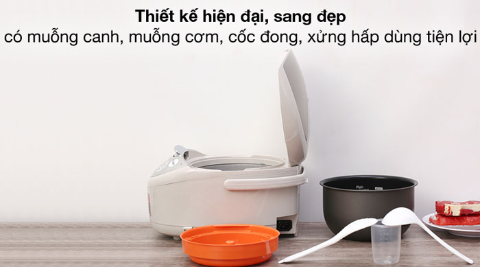 nồi cơm điện tử mini Tiger JAX-S10W có kiểu dáng hiện đại sang trọng