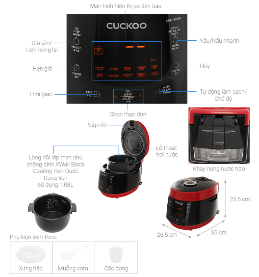 Nồi cơm điện Cuckoo 1,08 lít CRP-PK0600F 