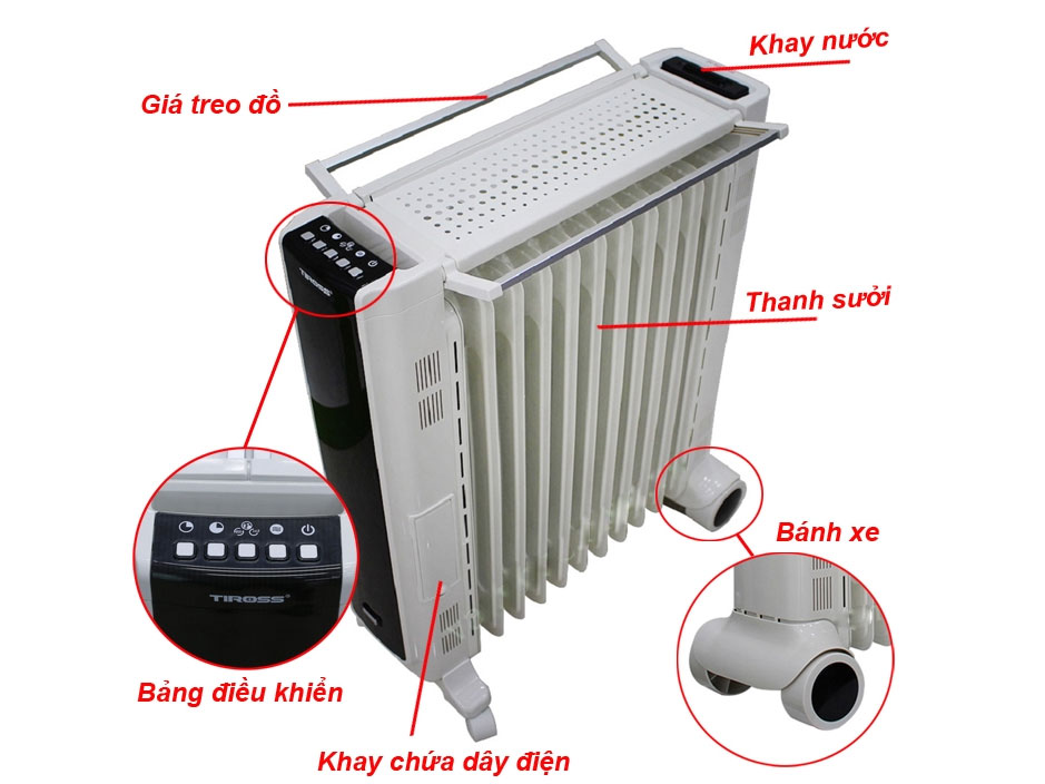 Cấu tạo máy sưởi dầu TS-9212 