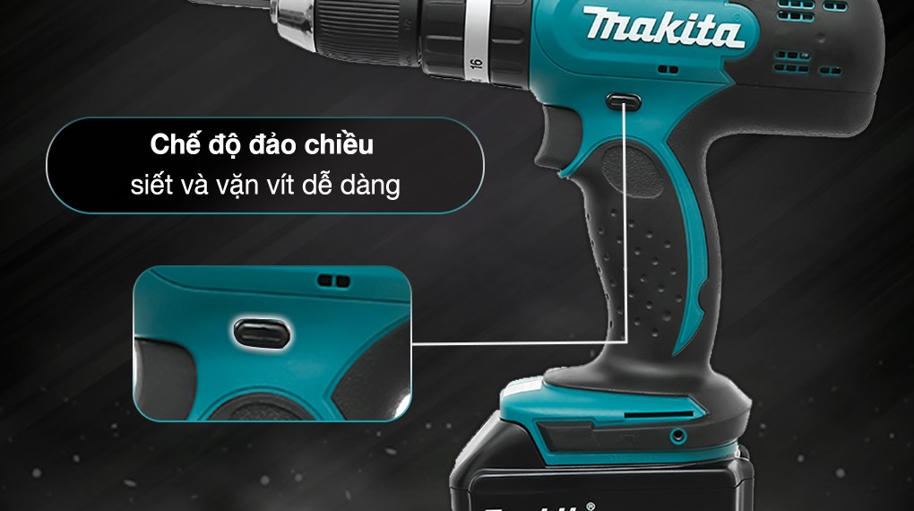 Máy khoan pin Makita 18V DHP453SFX8 hỗ trợ cả tính năng vặn vít