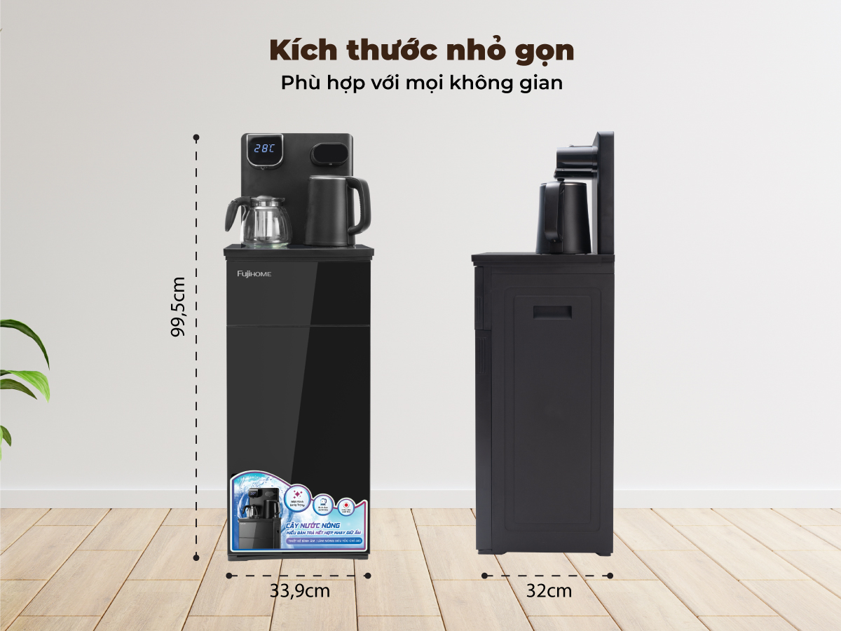 Cây nước làm nóng bình âm kết hợp bàn pha trà, cafe Fujihome TB110E-H có thiết kế hiện đại