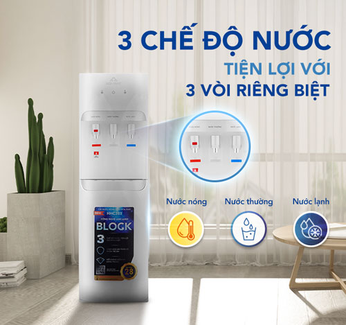 cây nước nóng lạnh HHC383 có 3 chế độ lấy nước đầy tiện lợi