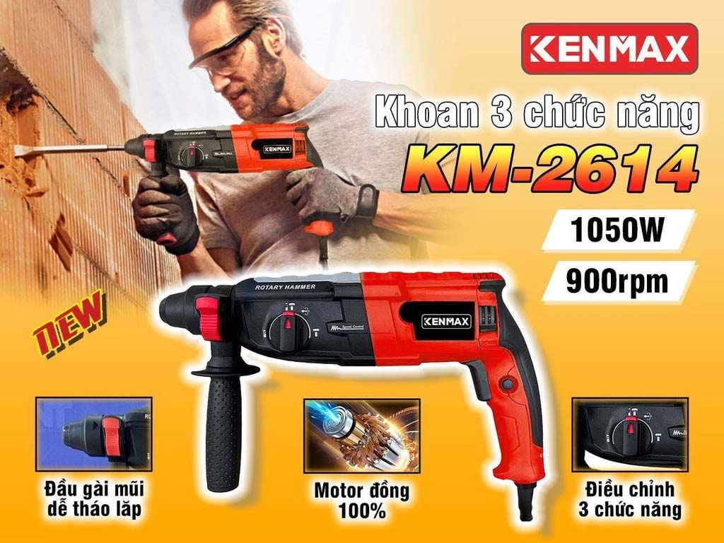 Máy khoan 3 chức năng Kenmax KM-2614