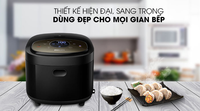 Nồi cơm điện cao tần Philips HD4528/66 có kiểu dáng hiện đại, sang trọng