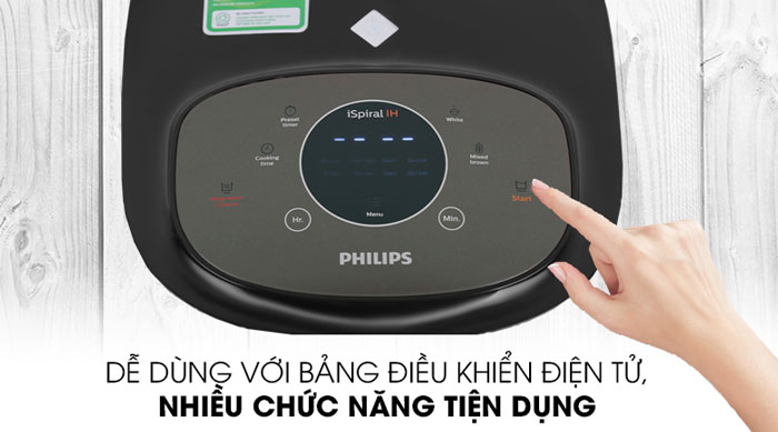 Bảng điều khiển của nồi cơm điện cao tần Philips HD4528/66 dễ thao tác