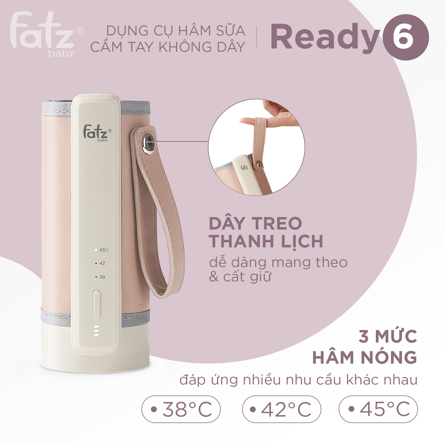 Dụng cụ hâm sữa cầm tay không dây Ready 6 FB3068BT