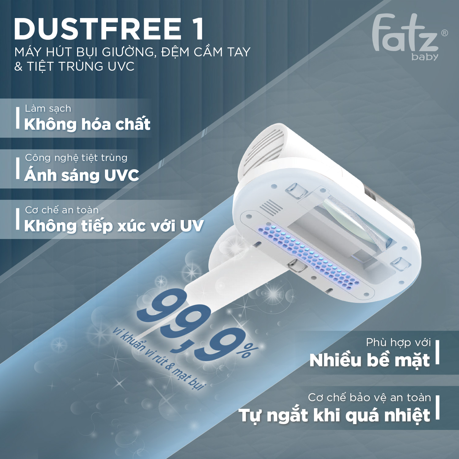 Máy hút bụi giường, đệm cầm tay Dustfree 1 FB1780DP