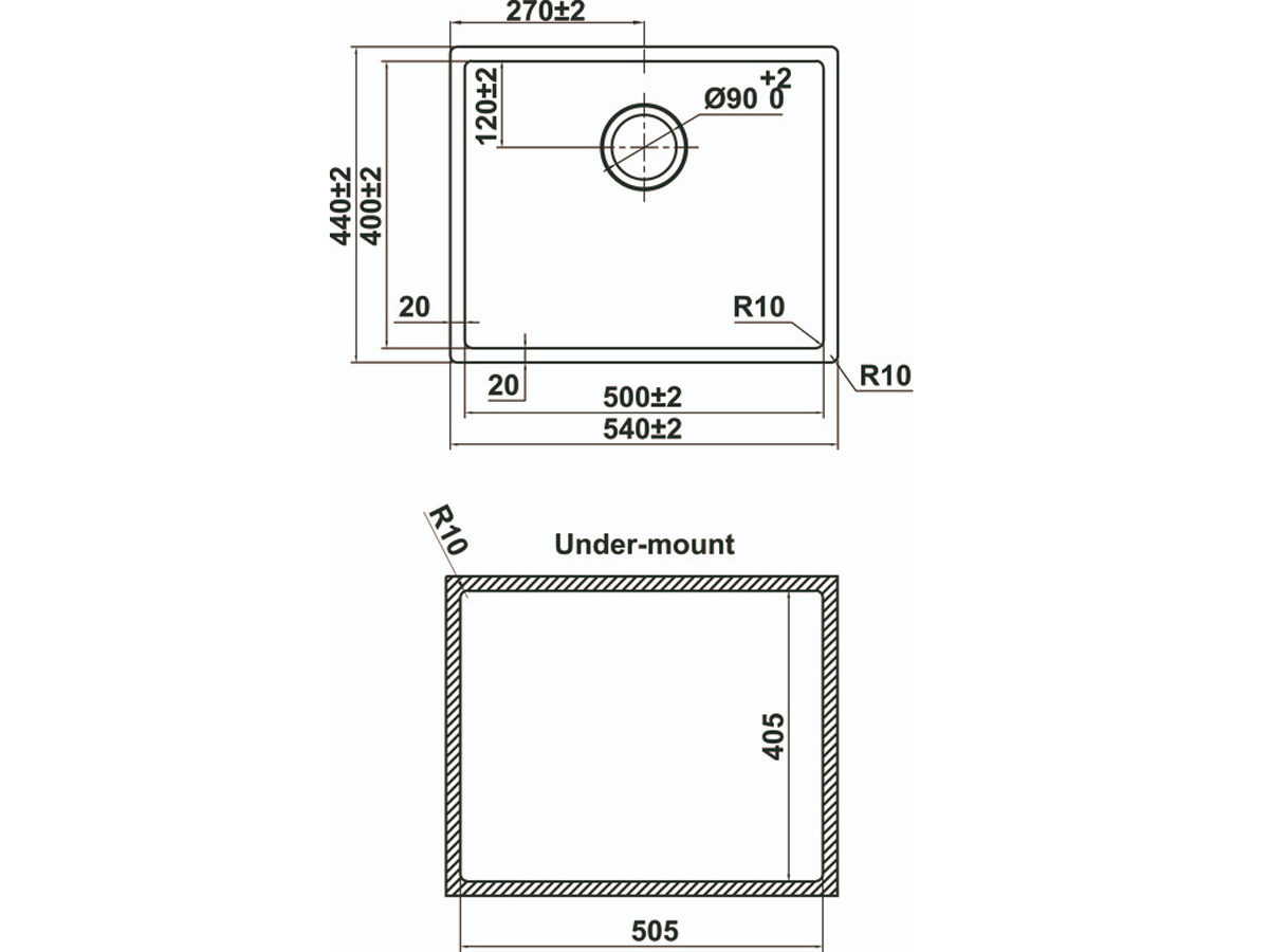 Chậu rửa chén bát inox HS24-SSN1S-540 Hafele