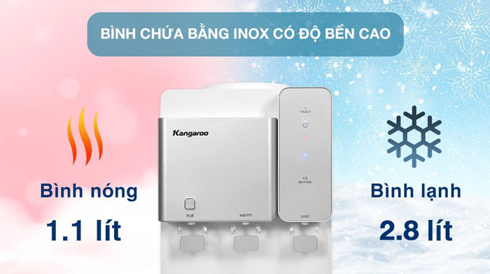 Kangaroo KG65A3 có bầu đun làm từ chất liệu inox bền bỉ