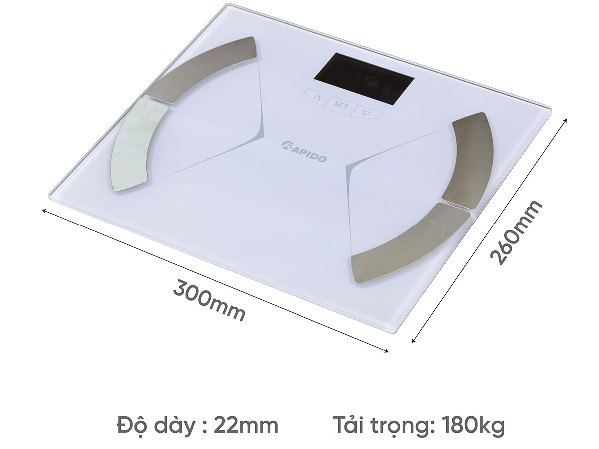 Cân sức khỏe và phân tích các chỉ số cơ thể Rapido RSF02-S