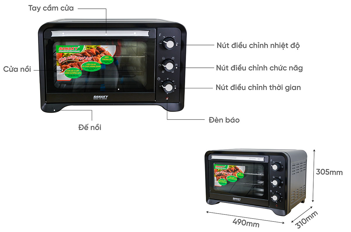 Lò nướng Sanaky VH-309S2D