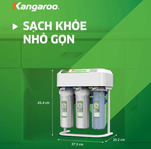 máy lọc nước RO Kangaroo KGRP68EC có thiết kế nhỏ gọn, hiện đại