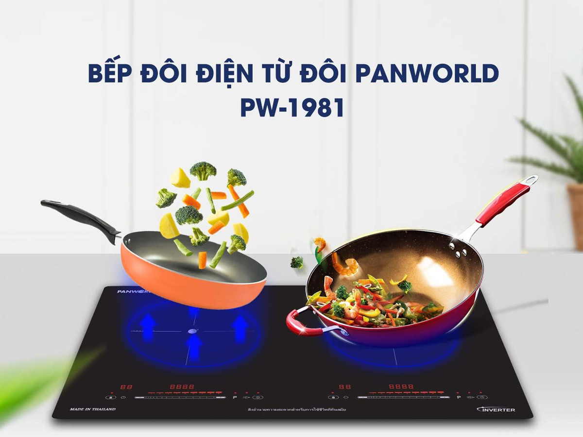 Bếp đôi điện từ Panworld PW-1981