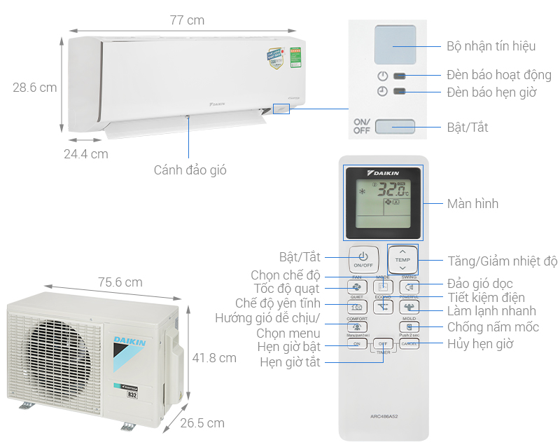 Máy lạnh Daikin Inverter 1HP ATKB25YVMV 