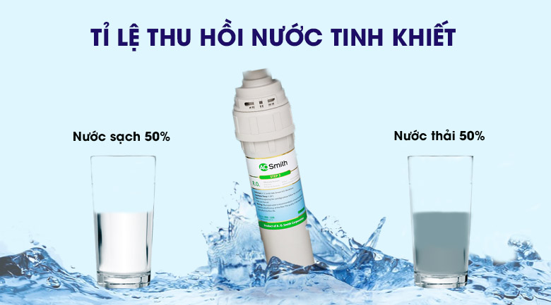 Máy lọc nước A.O.Smith C2 có tỷ lệ thu hồi nước 1:1