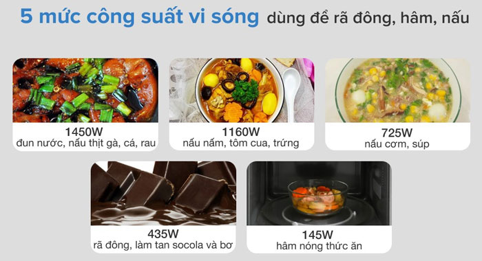 Lò vi sóng âm tủ Hafele HM-B38D có 5 mức điều chỉnh vi sóng