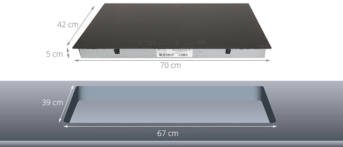Kích thước của bếp từ đôi Electrolux EHI7280BA 