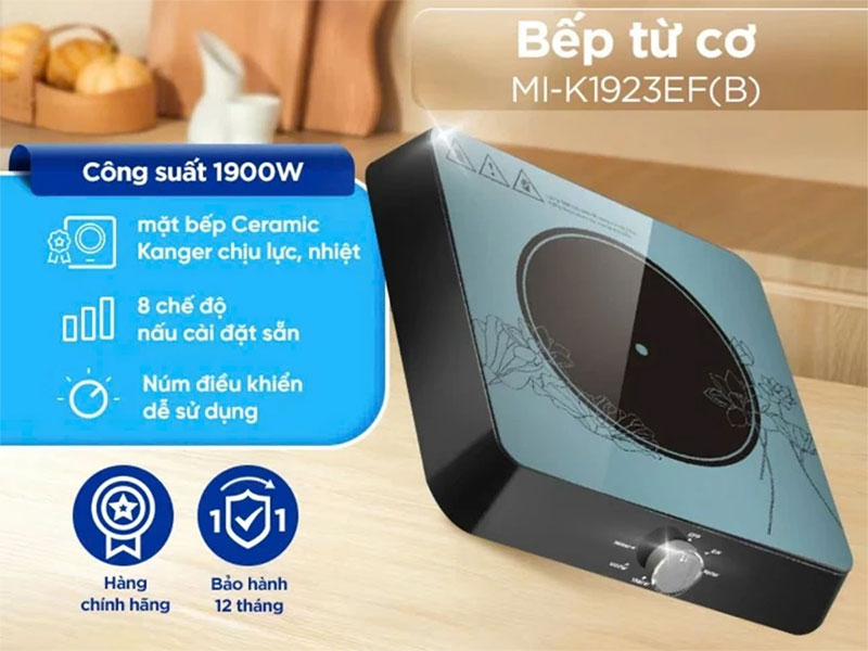 Bếp điện từ Midea MI-K1923EF(B)