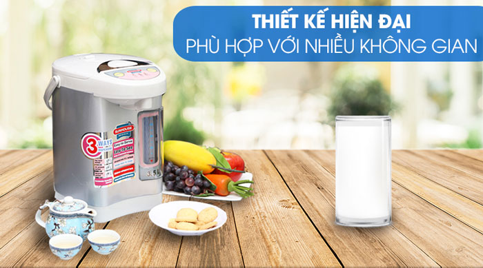 bình thủy điện Sunhouse SH1535 3,5L có thiết kế hiện đại, sang trọng