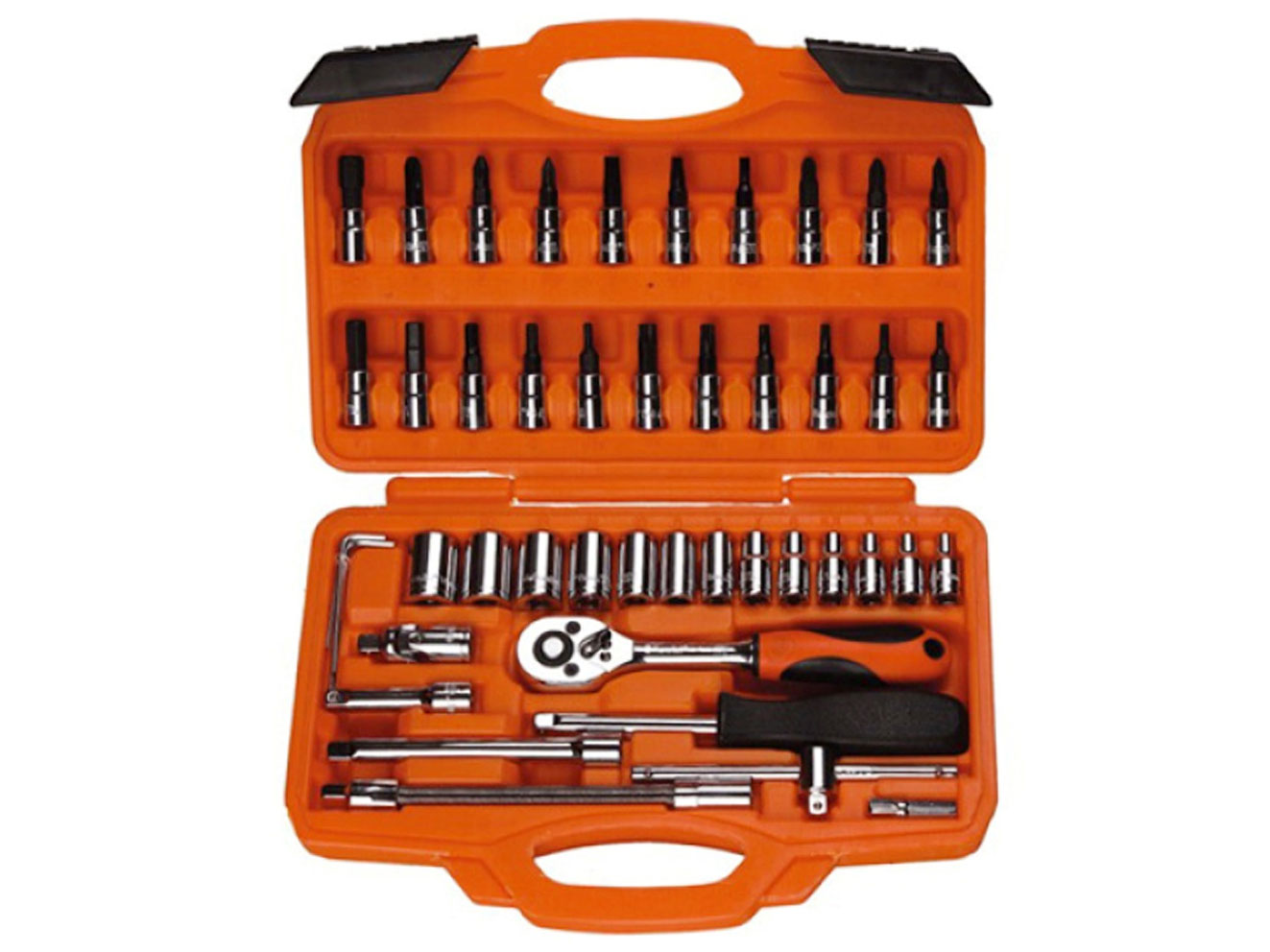 Bộ khẩu Asaki AK-9754 mạ crom bóng 46 chi tiết 1/4 inch