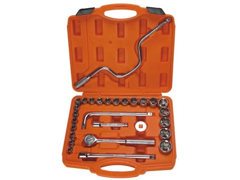 Bộ khẩu Asaki AK-9761 mạ Crom bóng 28 chi tiết 1/2 inch