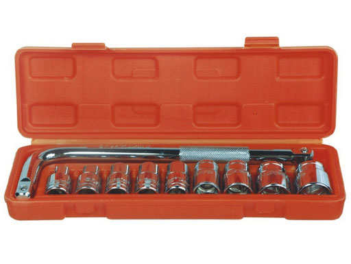 Bộ vặn khẩu Asaki AK-9768 mạ Crom bóng 10 chi tiết 1/2 inch