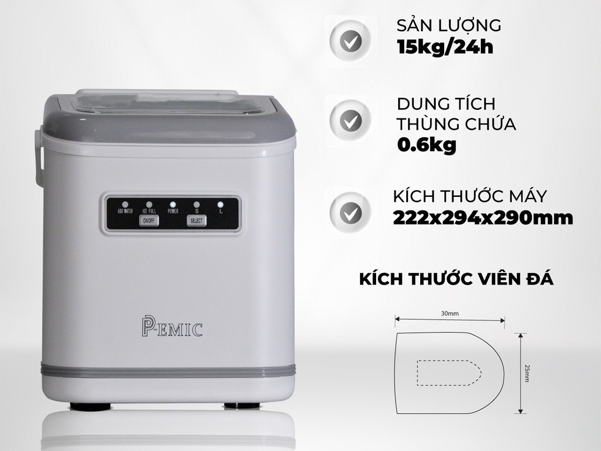 Máy làm đá mini P-Emic PK-12K