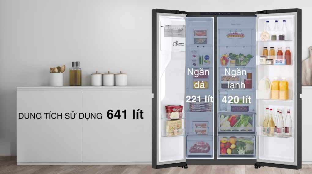 Tủ lạnh LG 641 lít Side By Side LSI63BLMA