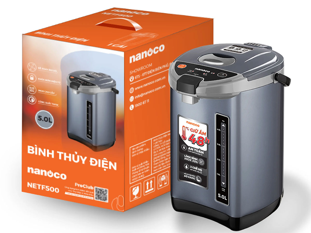 Bình thủy điện Nanoco NETF500 - 5 lít