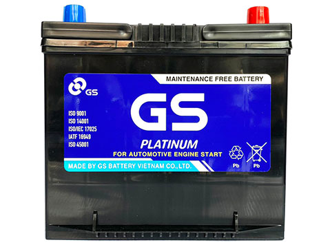 Ắc quy khô ô tô GS MF 55D23L (12V - 60AH, cọc trái)