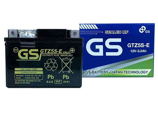 Ắc quy khô xe máy GS GTZ5S-E (12V - 3.5AH)