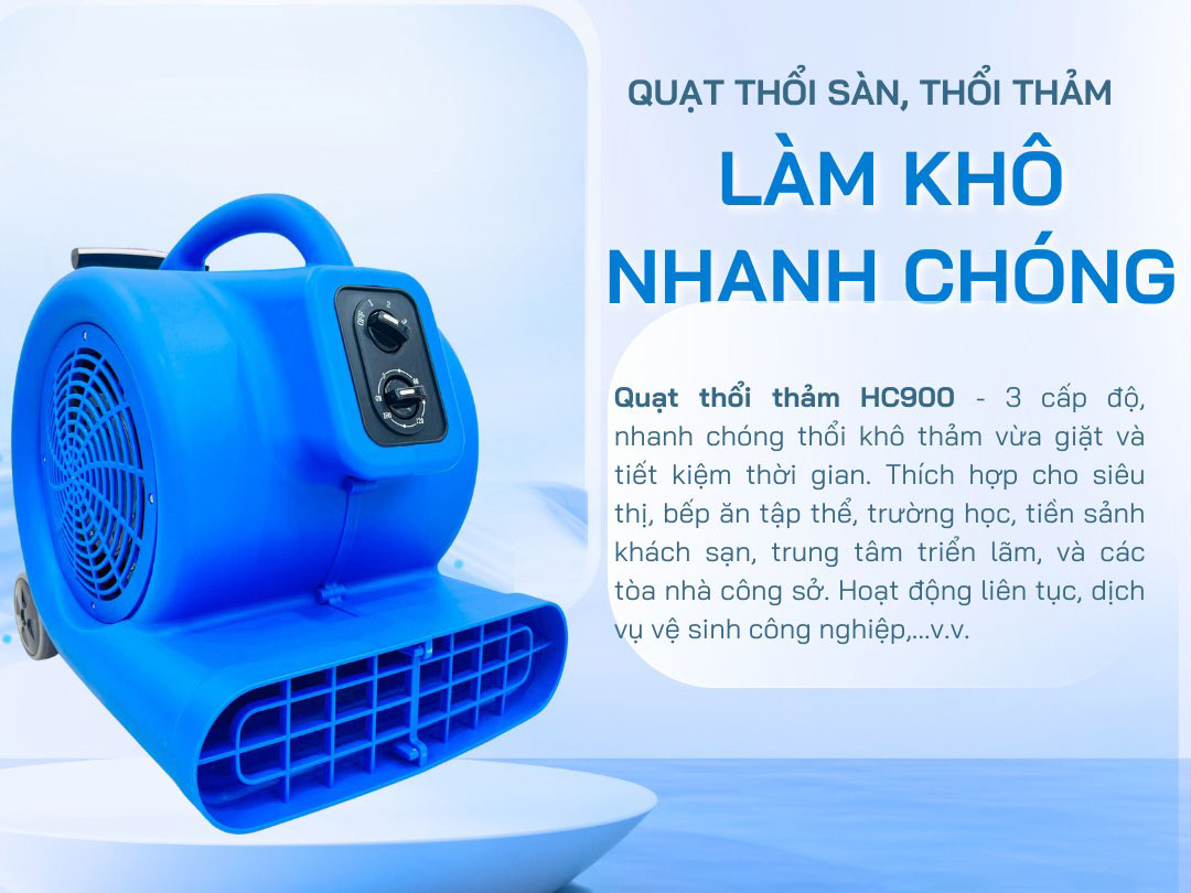 Quạt thổi sàn, thổi thảm HiClean HC900