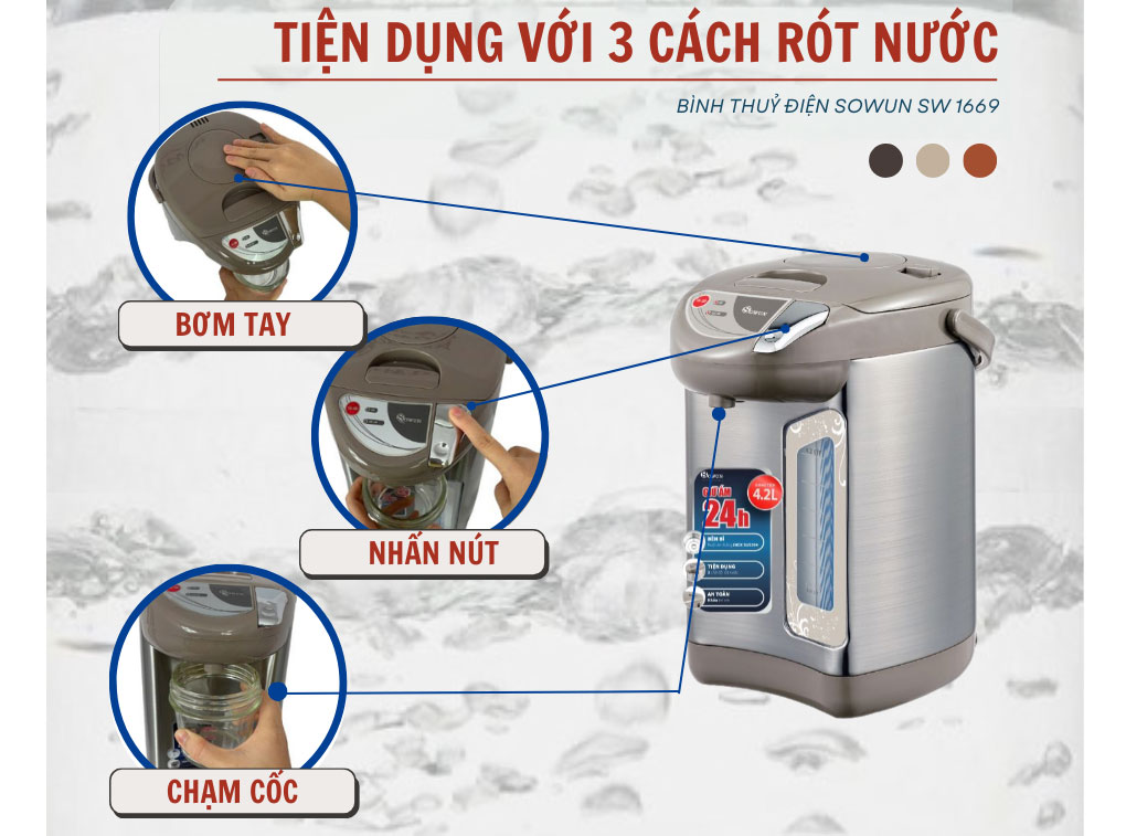 Bình thủy điện giữ ấm nước