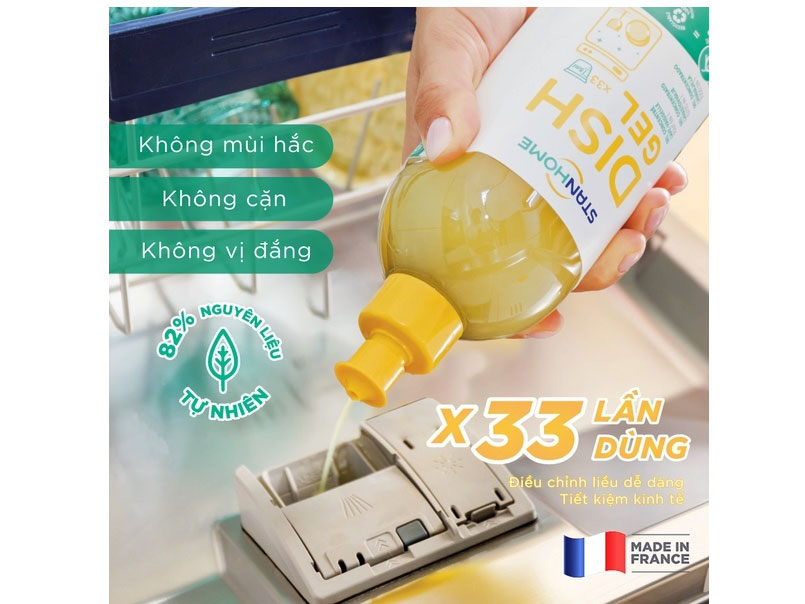 Gel rửa bát đậm đặc All in one Stanhome Dish gel 500ml 