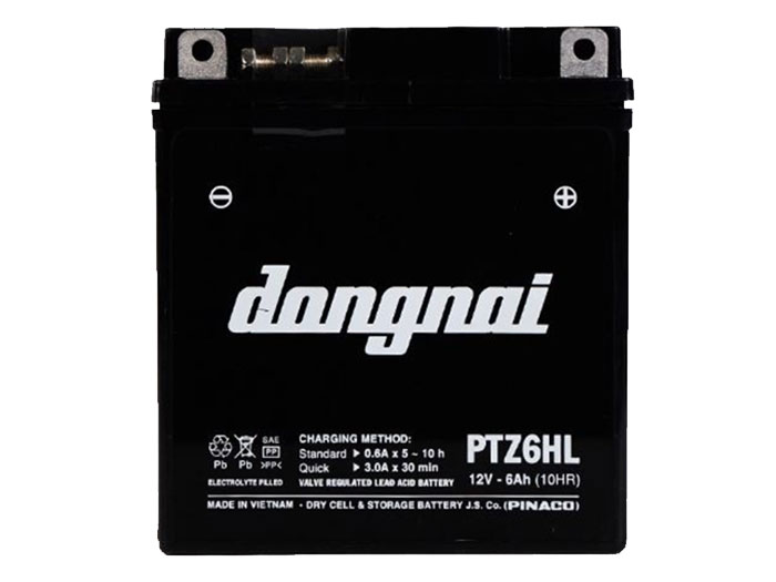 Ắc quy xe máy khô Đồng Nai PTZ6HL (12V - 6Ah)