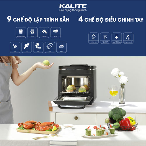 Kalite Steam X còn được tích hợp 9 chế độ nấu được lập trình sẵn