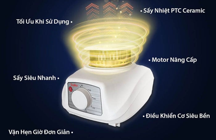 Tủ sấy quần áo Saiko CD-2300 dễ dàng điều chỉnh nhiệt độ sấy