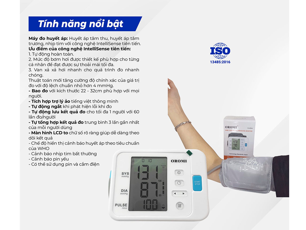 Máy đo huyết áp điện tử bắp tay Oromi YK-BPA4