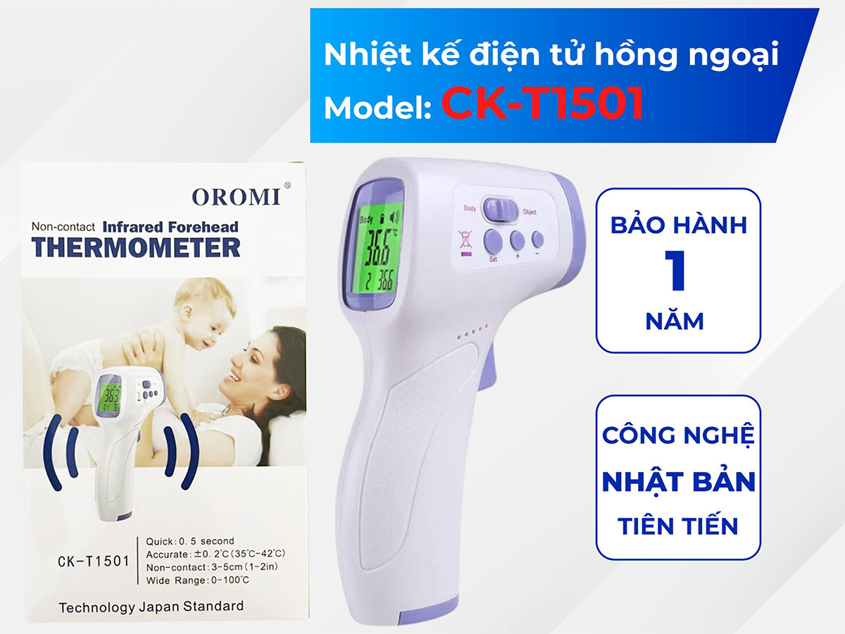 Nhiệt kế điện tử hồng ngoại Oromi CK-T1501