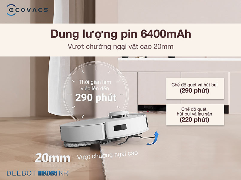 Robot hút bụi lau nhà Ecovacs Deebot T30S KR