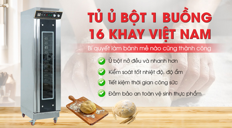 Tủ ủ bột Newsun 16 khay inox